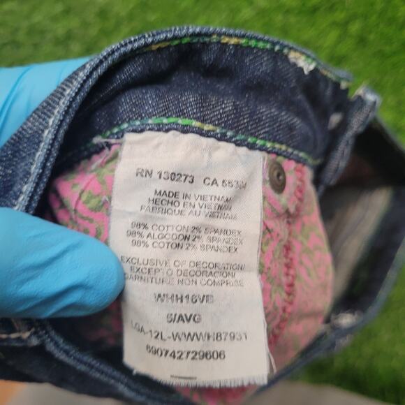 Y2K Wrangler Rock 47 Shorts Low Rise Shorts Womens 2 (Tag Junior 5) Embellished - Picture 8 of 8